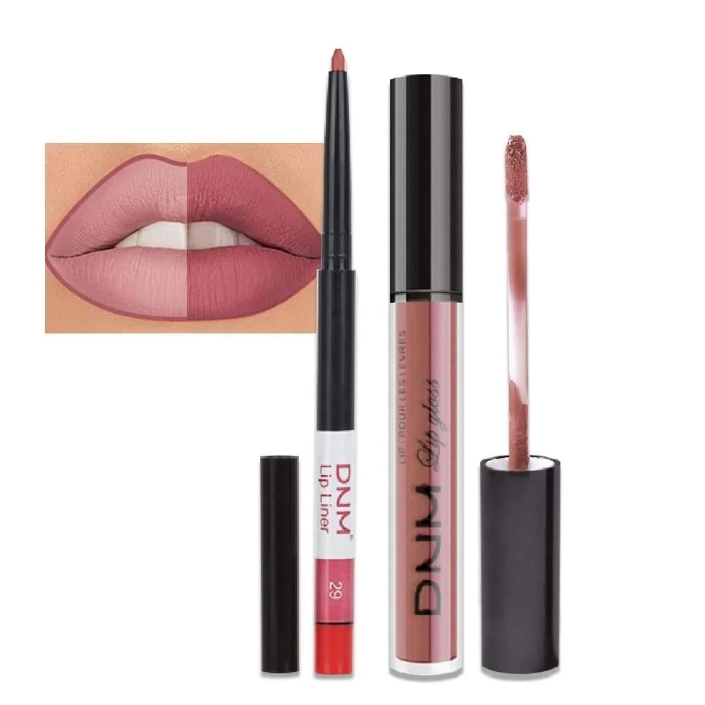 Set of 4 Liquid Lipstick & Lip Liner #15, #17, #25, #29 Long Lasting Waterproof